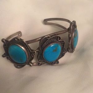 Small statement turquoise cuff
